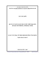 Quản lý ngân sách nhà nước trên địa bàn huyện yên phong, tỉnh bắc ninh 