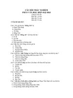 Trắc nghiệm văn học việt nam hiện đại học kì 1 lớp 9 có đáp án