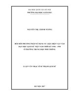 Đổi Mới Phương Pháp Sử Dụng Tư Liệu Hiện Vật Vào Dạy Học Lịch Sử Việt Nam Thời Kỳ 1946 - 1954