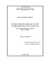 (Luận án tiến sĩ) Mối quan hệ giữa độc lập, tự chủ và hội nhập quốc tế của Việt Nam