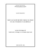 Nhân vật người trí thức trong tác phẩm của ma văn kháng và giả bình ao 
