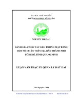 Đánh giá công tác giải phóng mặt bằng một số dự án trên địa bàn thành phố uông bí, tỉnh quảng ninh 
