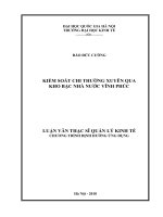 Kiểm soát chi thường xuyên qua kho bạc nhà nước vĩnh phúc 