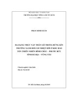 ĐA DẠNG THỰC VẬT THÂN GỖ TRONG RỪNG KÍN THƯỜNG XANH HƠI ẨM NHIỆT ĐỚI Ở KHU BẢO TỒN THIÊN NHIÊN BÌNH CHÂU – PHƯỚC BỬU TỈNH BÀ RỊA – VŨNG TÀU