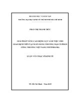 Giải pháp nâng cao động lực làm việc cho giao dịch viên tại ngân hàng thương mại cổ phần công thương việt nam (vietinbank) 