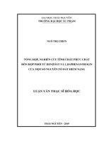 Luận văn thạc sĩ tổng hợp, nghiên cứu tính chất phức chất hỗn hợp phối tử benzoat và 1,10 – phenantrolin của một số nguyên tố đất hiếm nặng 