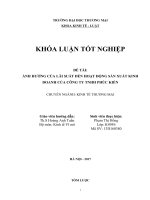ẢNH HƯỞNG CỦA LÃI SUẤT ĐẾN HOẠT ĐỘNG SẢN XUẤT KINH DOANH CỦA CÔNG TY TNHH PHÚC KIẾN