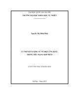 Lý thuyết lượng tử về hiệu ứng hall trong siêu mạng hợp phần 