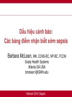 Các bảng điểm nhận biết sớm sepsis