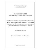NGHIÊN CỨU TỔ CHỨC HOẠT ĐỘNG NGOẠI KHÓA TẠI TRUNG TÂM GIÁO DỤC QUỐC PHÒNG VÀ AN NINH ĐẠI HỌC THÁI NGUYÊN CHO HỌC SINH TIỂU HỌC, TRUNG HỌC CƠ SỞ