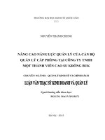 Luận văn thạc sỹ - Nâng cao năng lực quản lý của cán bộ quản lý cấp phòng tại Công ty TNHH MTV cao su Krông Buk