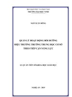 (Luận án tiến sĩ) Quản lý hoạt động bồi dưỡng hiệu trưởng trường THCS theo tiếp cận năng lực
