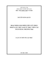 HOẠT ĐỘNG BẢO HIỂM TIỀN GỬI THEO PHÁP LUẬT VIỆT NAM TỪ THỰC TIỄN CÁC NGÂN HÀNG THƯƠNG MẠI