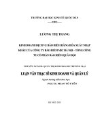 Luận văn thạc sỹ - Kinh doanh dịch vụ bảo hiểm hàng hóa xuất nhập khẩu của Công ty Bảo hiểm MIC Hà Nội – Tổng Công ty cổ phần Bảo hiểm Quân Đội