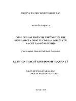 Luận văn thạc sỹ - Công cụ phát triển thị trường tiêu thụ sản phẩm của Công ty Cổ phần Nghiên cứu và Chế tạo Công nghiệp
