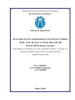 FEATURES OF SET EXPRESSIONS CONTAINING WORDS “RED” AND “BLACK” IN ENGLISH AND THE VIETNAMESE EQUIVALENTS  