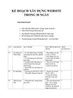 KẾ HOẠCH XÂY DỰNG WEBSITE TRONG 30 NGÀY