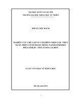 Nghiên cứu chế tạo vi cảm biến chọn lọc thủy ngân trên cơ sở màng mỏng nanocomposit polyanilin   ống nano cacbon 