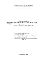 BÀI THU HOẠCH LỚP BỒI DƯỠNG THEO CHUẨN CHỨC DANH NGHỀ NGHIỆP GIÁO VIÊN MẦM NON HẠNG III