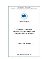 Tăng cường kiểm soát chi thường xuyên ngân sách nhà nước tại kho bạc nhà nước đồng tháp 