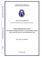 Hoàn thiện quản lý thu bảo hiểm xã hội bắt buộc tại bảo hiểm xã hội quận hai bà trưng, thành phố hà nội  