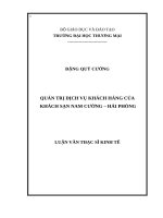 Quản trị dịch vụ khách hàng của Khách sạn Nam Cường – Hải Phòng