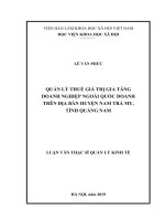 (Luận văn thạc sĩ) Quản lý thuế giá trị gia tăng doanh nghiệp ngoài quốc doanh trên địa bàn huyện Nam Trà My, tỉnh Quảng Nam