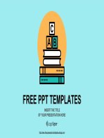 Alphabet letter ABC blocks on books powerpoint templates 