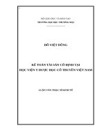Kế toán tài sản cố định tại Học viện Y Dược học cổ truyền Việt Nam