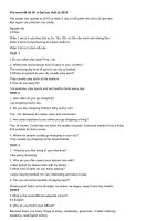 Đề thi và đáp án phần nói ngoai ngữ không chuyên b1 ở đại học huế mới nhất đã update thêm 2 câu thành 32 test mỗi loại