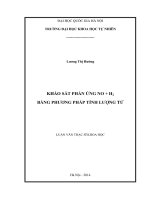 Khảo sát phản ứng NO + h2 bằng phương pháp tính lượng tử 