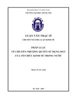 Pháp luật về chuyển nhượng quyền sử dụng đất của tổ chức kinh tế trong nước  