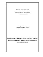Quản lý thu thuế giá trị gia tăng đối với các doanh nghiệp trên địa bàn quận Thanh Xuân, thành phố Hà Nội