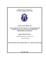 Chuẩn bị xét xử sơ thẩm vụ án kinh doanh thương mại tại các tòa án nhân dân thành phố hải phòng   