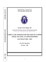 Chiến lược kinh doanh nhà khách an bình thuộc sở công an tỉnh ninh bình giai đoạn 2018 – 2023  