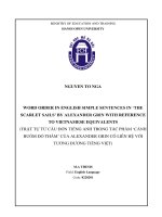 WORD ORDER IN ENGLISH SIMPLE SENTENCES IN ‘THE SCARLET SAILS’ BY ALEXANDER GRIN WITH REFERENCE TO VIETNAMESE EQUIVALENTS  