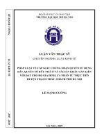 Pháp luật về cấp giấy chứng nhận quyền sử dụng đất, quyền sở hữu nhà ở và tài sản khác gắn liền với đất cho hộ gia đình, cá nhân từ thực tiễn huyện thạch thất, thành phố hà nội  