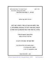 Kết quả phẫu thuật nội soi điều trị u neuroblastoma tuyến thượng thận ở trẻ em tại bệnh viện nhi trung ương 