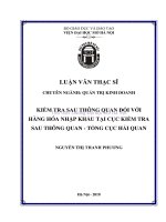 Kiểm tra sau thông quan đối với hàng hóa nhập khẩu tại cục kiểm tra sau thông quan tổng cục hải quan  