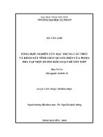 Tổng hợp, nghiên cứu đặc trưng cấu trúc và khảo sát tính chất quang điện của pbtio3 pha tạp một số ion kim loại chuyển tiếp 