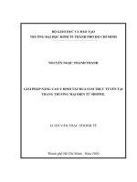 Giải pháp nâng cao ý định tái mua sắm trực tuyến tại trang thương mại điện tử shopee  