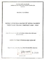 Đảng lãnh đạo kinh tế nông nghiệp việt nam trong thời kỳ 1945 1954 