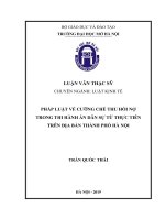 Pháp luật về cưỡng chế thu hồi nợ trong thi hành án dân sự từ thực tiễn trên địa bàn thành phố hà nội 