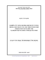Nghiên cứu nồng độ PRO GRP huyết tương trong chẩn đoán ung thư phổi tế bào nhỏ ở bệnh nhân đang điều trị tại bệnh viện đa khoa tỉnh quảng ninh 