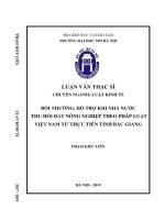 Bồi thường, hỗ trợ khi nhà nước thu hồi đất nông nghiệp theo pháp luật việt nam từ thực tiễn tỉnh bắc giang 