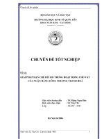 Chuyên đề tốt nghiệp: Giải pháp hạn chế rủi ro trong hoạt động cho vay của Ngân hàng Công thương Thanh Hóa