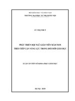 Phát triển đội ngũ giáo viên mầm non theo tiếp cận năng lực trong đổi mới giáo dục 