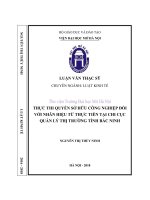Thực thi quyền sở hữu công nghiệp đối với nhãn hiệu từ thực tiễn tại chi cục quản lý thị trường tỉnh bắc nin  