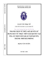 Tranh chấp về thừa kế quyền sử dụng đất từ thực tiễn giải quyết tại tòa án nhân dân quận ngô quyền, thành phố hải phòng  