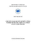 CHUYỂN GIAO QUYỀN SỞ HỮU CÔNGNGHIỆP DƯỚI GÓC NHÌN CỦA PHÁP LUẬTCẠNH TRANH